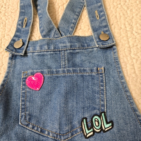 The Children's Place Denim Overalls with Embroidered Patches Girls' Size 6X/7 - Picture 7 of 15